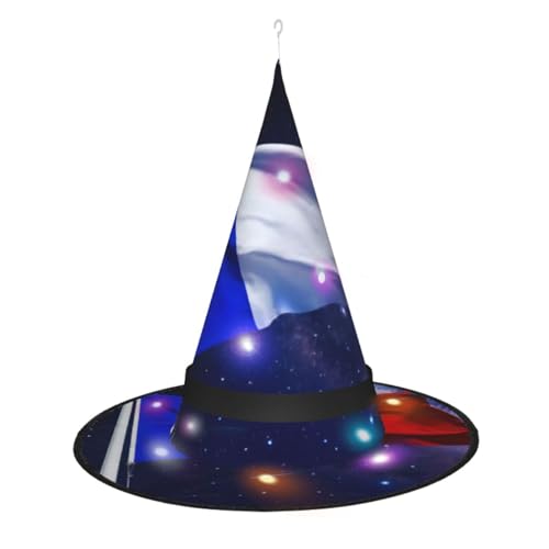 Hexenhut mit französischer Flagge, Halloween-Hexenhüte mit LED-Licht, Cosplay-Party-Dekoration von Loppott