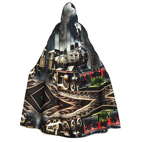 Kapuzenumhang mit Dampflokomotiven-Zug-Druck, für Erwachsene, Halloween, Weihnachtsfeiern, Cosplay-Kostüm, Kapuze, Karnevalsumhang Kapuzenumhang mit Dampflokomotiven-Zug-Druck, für Erwachsene, Halloween, Weihnachtsfeiern, Cosplay-Kostüm, Kapuze, Karnevalsumhang von Loppott