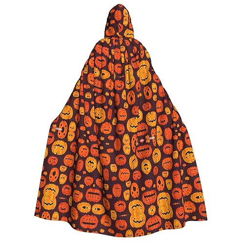Loppott Halloween-Kürbis-Druck, Erwachsenen-Kapuzenumhang, Halloween, Weihnachtsfeiern, Cosplay-Kostüm, Kapuze, Karnevals-Umhang von Loppott