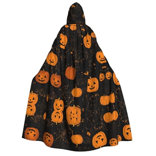 Loppott Halloween-Kürbis-Druck, Erwachsenen-Kapuzenumhang, Halloween, Weihnachtsfeiern, Cosplay-Kostüm, Kapuze, Karnevals-Umhang von Loppott