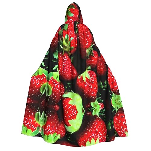 Loppott Kapuzenumhang für Erwachsene, Erdbeermuster, Halloween, Weihnachtsfeiern, Cosplay-Kostüm, Kapuze, Karnevalsumhang Loppott Kapuzenumhang für Erwachsene, Erdbeermuster, Halloween, Weihnachtsfeiern, Cosplay-Kostüm, Kapuze, Karnevalsumhang von Loppott