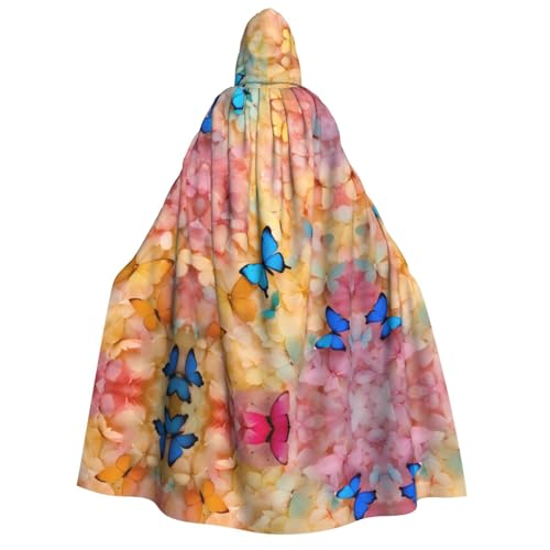 Loppott Kapuzenumhang für Erwachsene, Schmetterlings-Aufdruck, Halloween, Weihnachtsfeiern, Cosplay-Kostüm, Kapuze, Karnevalsumhang Loppott Kapuzenumhang für Erwachsene, Schmetterlings-Aufdruck, Halloween, Weihnachtsfeiern, Cosplay-Kostüm, Kapuze, Karnevalsumhang von Loppott
