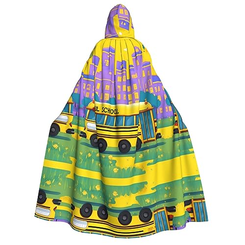 Loppott Kapuzenumhang für Erwachsene, Schulbus-Druck, Halloween, Weihnachtsfeiern, Cosplay-Kostüm, Kapuze, Karnevalsumhang Loppott Kapuzenumhang für Erwachsene, Schulbus-Druck, Halloween, Weihnachtsfeiern, Cosplay-Kostüm, Kapuze, Karnevalsumhang von Loppott