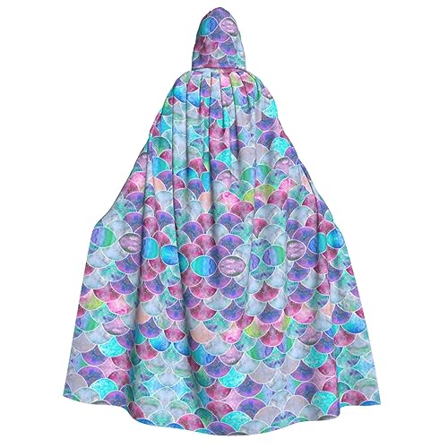 Loppott Kapuzenumhang mit Fischschuppen-Motiv für Erwachsene, Halloween, Weihnachtsfeiern, Cosplay-Kostüm, Kapuze, Karnevalsumhang Loppott Kapuzenumhang mit Fischschuppen-Motiv für Erwachsene, Halloween, Weihnachtsfeiern, Cosplay-Kostüm, Kapuze, Karnevalsumhang von Loppott