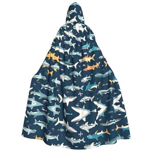 Loppott Kapuzenumhang mit Haifisch-Motiv, für Erwachsene, Halloween, Weihnachtsfeiern, Cosplay-Kostüm, Kapuze, Karnevalsumhang Loppott Kapuzenumhang mit Haifisch-Motiv, für Erwachsene, Halloween, Weihnachtsfeiern, Cosplay-Kostüm, Kapuze, Karnevalsumhang von Loppott