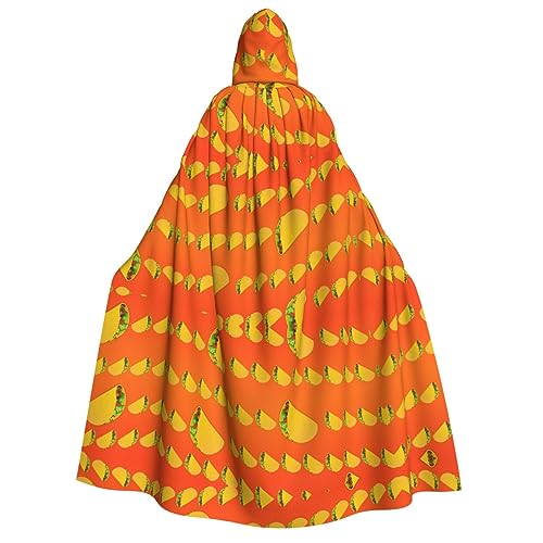Loppott Kapuzenumhang mit Lebensmittelmuster, lustiger Druck, für Erwachsene, Halloween, Weihnachtsfeiern, Cosplay-Kostüm, Kapuze, Karnevalsumhang von Loppott