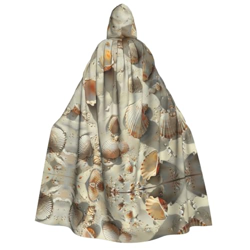 Loppott Kapuzenumhang mit Muscheln und Sanddruck, für Erwachsene, Halloween, Weihnachtsfeiern, Cosplay-Kostüm, Kapuze, Karnevalsumhang Loppott Kapuzenumhang mit Muscheln und Sanddruck, für Erwachsene, Halloween, Weihnachtsfeiern, Cosplay-Kostüm, Kapuze, Karnevalsumhang von Loppott