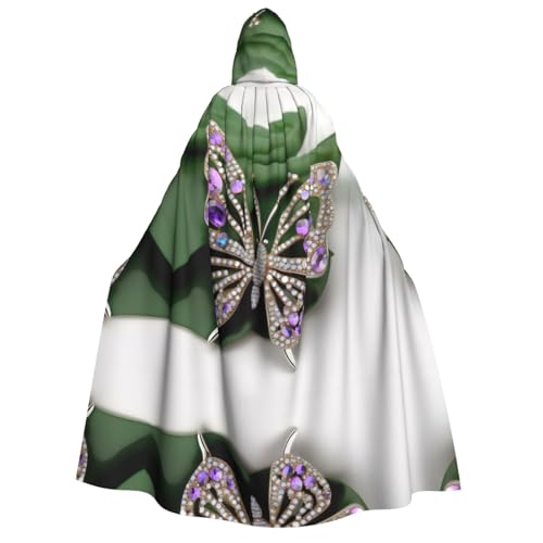 Loppott Kapuzenumhang mit Strass-Schmetterling-Druck, für Erwachsene, Halloween, Weihnachtsfeiern, Cosplay-Kostüm, Kapuze, Karnevals-Umhang Loppott Kapuzenumhang mit Strass-Schmetterling-Druck, für Erwachsene, Halloween, Weihnachtsfeiern, Cosplay-Kostüm, Kapuze, Karnevals-Umhang von Loppott