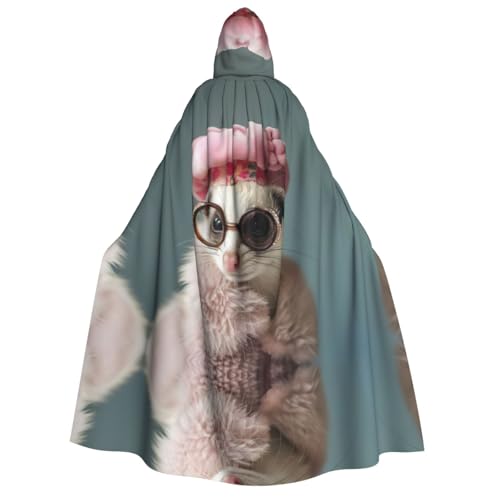 Loppott Kapuzenumhang mit französischem Frettchen-Motiv, für Erwachsene, Halloween, Weihnachtsfeiern, Cosplay-Kostüm, Kapuze, Karnevalsumhang Loppott Kapuzenumhang mit französischem Frettchen-Motiv, für Erwachsene, Halloween, Weihnachtsfeiern, Cosplay-Kostüm, Kapuze, Karnevalsumhang von Loppott