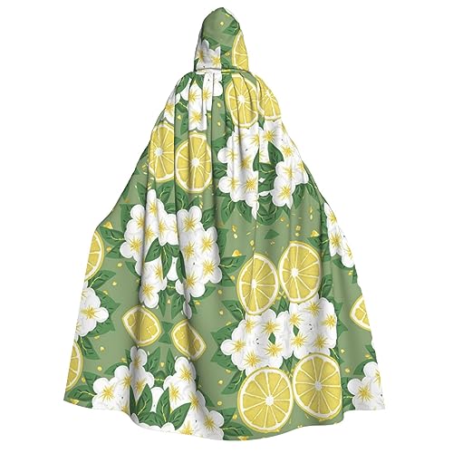 Loppott Kapuzenumhang mit frischem Zitronenaufdruck, für Halloween, Weihnachtsfeiern, Cosplay-Kostüm, Kapuze, Karnevalsumhang von Loppott