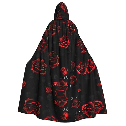 Loppott Kapuzenumhang mit roten und schwarzen Rosen für Erwachsene, Halloween, Weihnachtsfeiern, Cosplay-Kostüm, Kapuze, Karnevalsumhang Loppott Kapuzenumhang mit roten und schwarzen Rosen für Erwachsene, Halloween, Weihnachtsfeiern, Cosplay-Kostüm, Kapuze, Karnevalsumhang von Loppott