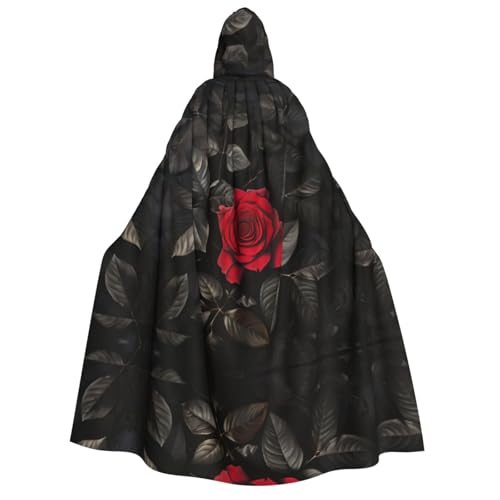 Loppott Kapuzenumhang mit roter Rose und schwarzen Blättern, für Erwachsene, Halloween, Weihnachtsfeiern, Cosplay-Kostüm, Kapuze, Karnevalsumhang Loppott Kapuzenumhang mit roter Rose und schwarzen Blättern, für Erwachsene, Halloween, Weihnachtsfeiern, Cosplay-Kostüm, Kapuze, Karnevalsumhang von Loppott