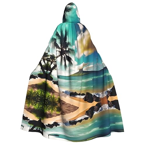 Loppott Kapuzenumhang mit tropischem Strandpalmen-Druck, für Erwachsene, Halloween, Weihnachtsfeiern, Cosplay-Kostüm, Kapuze, Karnevalsumhang Loppott Kapuzenumhang mit tropischem Strandpalmen-Druck, für Erwachsene, Halloween, Weihnachtsfeiern, Cosplay-Kostüm, Kapuze, Karnevalsumhang von Loppott