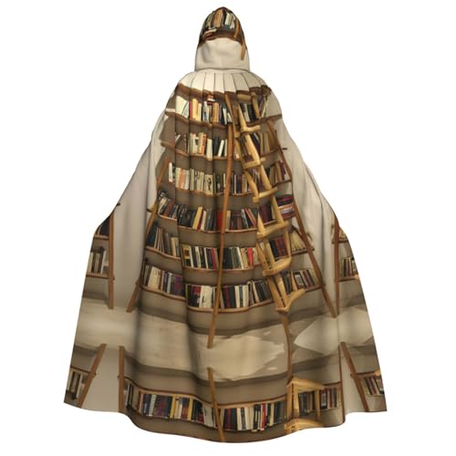 Loppott Lustige Bücherregal-Kollektion und Leiter-Druck, Erwachsenen-Umhang, mit Kapuze, Halloween, Weihnachtsfeiern, Cosplay-Kostüm, Kapuze, Karnevalsumhang Loppott Lustige Bücherregal-Kollektion und Leiter-Druck, Erwachsenen-Umhang, mit Kapuze, Halloween, Weihnachtsfeiern, Cosplay-Kostüm, Kapuze, Karnevalsumhang von Loppott