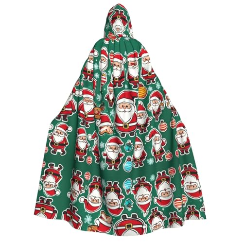 Loppott Lustiger Weihnachtswichtel-Aufdruck, Erwachsenen-Kapuzenumhang, Halloween, Weihnachtsfeiern, Cosplay-Kostüm, Kapuze, Karnevals-Umhang von Loppott