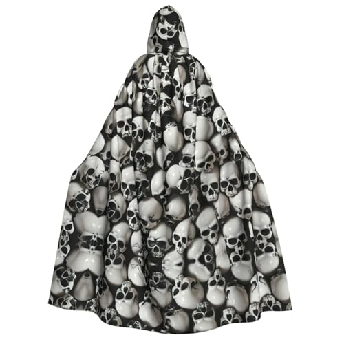 Loppott Schwarzer Totenkopf-Aufdruck, Kapuzenumhang für Erwachsene, Halloween, Weihnachtsfeiern, Cosplay-Kostüm, Kapuze, Karnevalsumhang Loppott Schwarzer Totenkopf-Aufdruck, Kapuzenumhang für Erwachsene, Halloween, Weihnachtsfeiern, Cosplay-Kostüm, Kapuze, Karnevalsumhang von Loppott