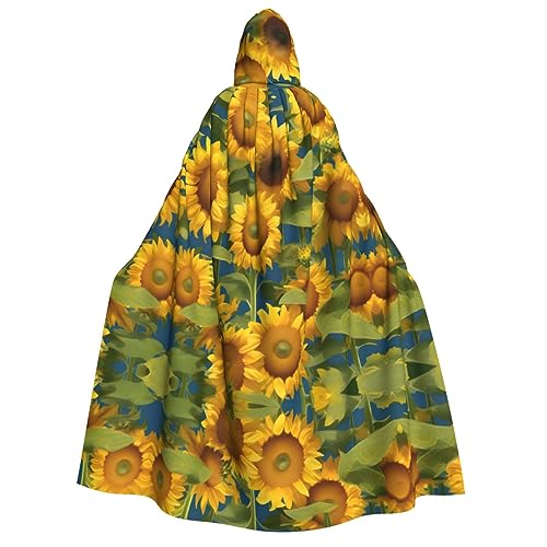 Loppott Sommer-Sonnenblumen-Druck, Erwachsenen-Kapuzenumhang, Halloween, Weihnachtsfeiern, Cosplay-Kostüm, Kapuze, Karnevals-Umhang von Loppott