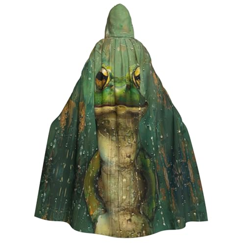 Loppott Umhang mit Frosch- und Regenmotiv, mit Kapuze, für Halloween, Weihnachtsfeiern, Cosplay-Kostüm, Kapuze, Karnevalsumhang von Loppott