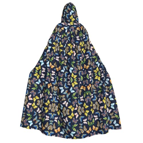 Loppott Umhang mit Kapuze für Erwachsene, Motiv: Blätter, bunt, Schmetterlings-Druck, Halloween, Weihnachtsfeiern, Cosplay-Kostüm, Kapuze, Karnevalsumhang Loppott Umhang mit Kapuze für Erwachsene, Motiv: Blätter, bunt, Schmetterlings-Druck, Halloween, Weihnachtsfeiern, Cosplay-Kostüm, Kapuze, Karnevalsumhang von Loppott
