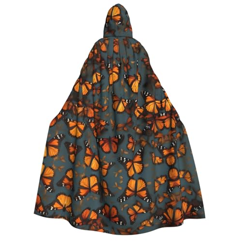 Loppott Umhang mit Kapuze für Erwachsene, Motiv: Heaps Of Orange Monarch-Schmetterlinge, Halloween, Weihnachtsfeiern, Cosplay-Kostüm, Kapuze, Karnevalsumhang Loppott Umhang mit Kapuze für Erwachsene, Motiv: Heaps Of Orange Monarch-Schmetterlinge, Halloween, Weihnachtsfeiern, Cosplay-Kostüm, Kapuze, Karnevalsumhang von Loppott