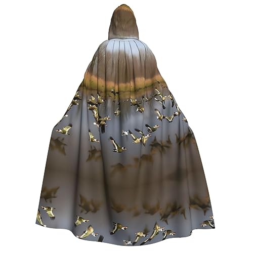 Loppott Umhang mit Kapuze für Erwachsene, Motiv: Jagd, fliegende Wildenten, Halloween, Weihnachtsfeiern, Cosplay-Kostüm, Kapuze, Karnevalsumhang Loppott Umhang mit Kapuze für Erwachsene, Motiv: Jagd, fliegende Wildenten, Halloween, Weihnachtsfeiern, Cosplay-Kostüm, Kapuze, Karnevalsumhang von Loppott
