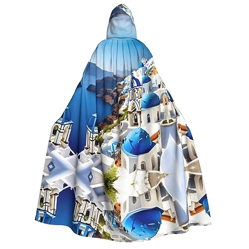 Loppott Umhang mit Kapuze für Erwachsene, Motiv: griechische Insel, Meerblick, Halloween, Weihnachtsfeiern, Cosplay-Kostüm, Kapuze, Karnevalsumhang Loppott Umhang mit Kapuze für Erwachsene, Motiv: griechische Insel, Meerblick, Halloween, Weihnachtsfeiern, Cosplay-Kostüm, Kapuze, Karnevalsumhang von Loppott