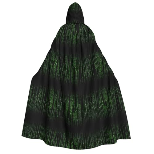 Loppott Umhang mit Kapuze für Erwachsene, Motiv: grüne Zahlen, für Halloween, Weihnachtsfeiern, Cosplay-Kostüm, Kapuze, Karnevalsumhang von Loppott
