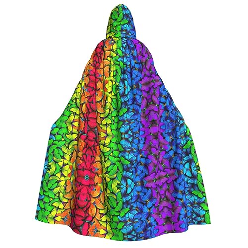 Loppott Umhang mit Kapuze für Erwachsene, buntes Schmetterlings-Motiv, Halloween, Weihnachtsfeiern, Cosplay-Kostüm, Kapuze, Karnevalsumhang Loppott Umhang mit Kapuze für Erwachsene, buntes Schmetterlings-Motiv, Halloween, Weihnachtsfeiern, Cosplay-Kostüm, Kapuze, Karnevalsumhang von Loppott