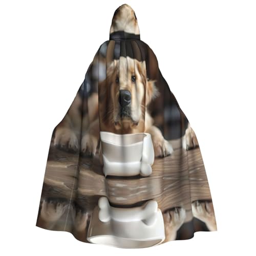 Niedlicher Hundeknochen-Umhang mit Pfotenabdruck, Erwachsenen-Kapuzenumhang, Halloween, Weihnachtsfeiern, Cosplay-Kostüm, Kapuze, Karnevals-Umhang von Loppott
