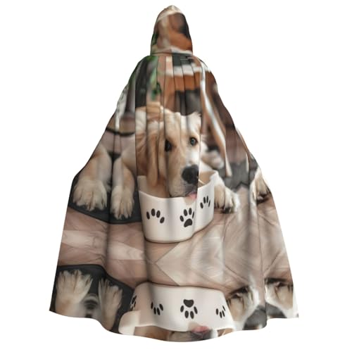Niedlicher Hundeknochen-Umhang mit Pfotenabdruck, Erwachsenen-Kapuzenumhang, Halloween, Weihnachtsfeiern, Cosplay-Kostüm, Kapuze, Karnevals-Umhang von Loppott