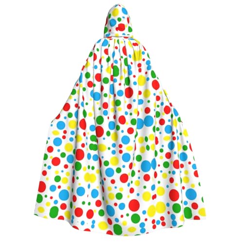 Umhang mit Kapuze für Erwachsene, buntes Punktemuster, Halloween, Weihnachtsfeiern, Cosplay-Kostüm, Kapuze, Karnevalsumhang Umhang mit Kapuze für Erwachsene, buntes Punktemuster, Halloween, Weihnachtsfeiern, Cosplay-Kostüm, Kapuze, Karnevalsumhang von Loppott