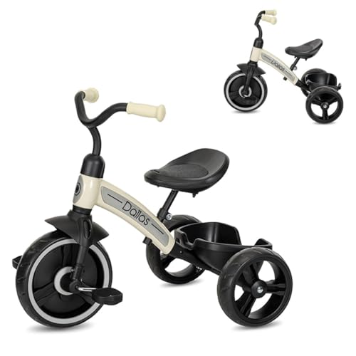 Lorelli Dreirad Dallas, ergonomischer Sitz, höhenverstellbar, Eva-Räder, Korb, Farbe:beige von Lorelli