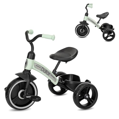 Lorelli Dreirad Dallas, ergonomischer Sitz, höhenverstellbar, Eva-Räder, Korb, Farbe:grün von Lorelli