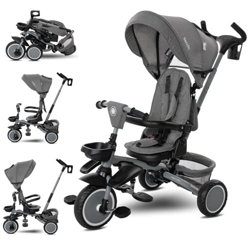 Lorelli Dreirad Freccia ab 1 Jahr mit Schubstange, Sicherheitsgurt, 360 drehbar, Tricycle, Verstellbarer Elterngriff, Freilaufrad Funktion, Getränkehalter, Spielzeugkorb, Grau Lorelli Dreirad Freccia ab 1 Jahr mit Schubstange, Sicherheitsgurt, 360 drehbar, Tricycle, Verstellbarer Elterngriff, Freilaufrad Funktion, Getränkehalter, Spielzeugkorb, Grau von Lorelli