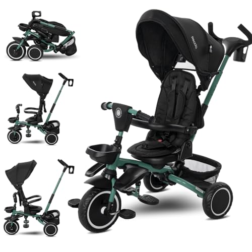 Lorelli Dreirad Freccia ab 1 Jahr mit Schubstange, Sicherheitsgurt, 360 drehbar, Tricycle, Verstellbarer Elterngriff, Freilaufrad Funktion, Getränkehalter, Spielzeugkorb, Schwarz Lorelli Dreirad Freccia ab 1 Jahr mit Schubstange, Sicherheitsgurt, 360 drehbar, Tricycle, Verstellbarer Elterngriff, Freilaufrad Funktion, Getränkehalter, Spielzeugkorb, Schwarz von Lorelli