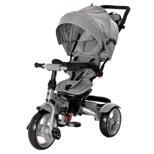 Lorelli Dreirad Neo ab 1 Jahr mit Schubstange, Sicherheitsgurt, 360 drehbar, Tricycle, Verstellbarer Elterngriff, Freilaufrad Funktion, Eva Reifen, Spielzeugkorb, Grau Lorelli Dreirad Neo ab 1 Jahr mit Schubstange, Sicherheitsgurt, 360 drehbar, Tricycle, Verstellbarer Elterngriff, Freilaufrad Funktion, Eva Reifen, Spielzeugkorb, Grau von Lorelli