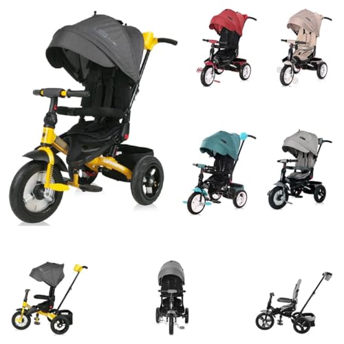 Lorelli Jaguar Deluxe Dreirad, mit Sicherheitsgurt geeignet ab 1 Jahr, mit Luftreifen und einstellbares Lenkrad, Schwarz Grau Lorelli Jaguar Deluxe Dreirad, mit Sicherheitsgurt geeignet ab 1 Jahr, mit Luftreifen und einstellbares Lenkrad, Schwarz Grau von Lorelli
