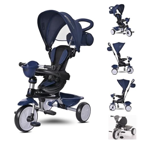 Lorelli Tricycle One 3 in 1 Eva-Reifen Schiebestange Anti-Rutsch Pedale umbaubar, Farbe:dunkelblau Lorelli Tricycle One 3 in 1 Eva-Reifen Schiebestange Anti-Rutsch Pedale umbaubar, Farbe:dunkelblau von Lorelli