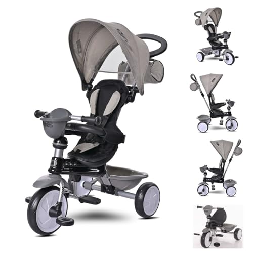 Lorelli Tricycle One 3 in 1 Eva-Reifen Schiebestange Anti-Rutsch Pedale umbaubar, Farbe:hellgrau Lorelli Tricycle One 3 in 1 Eva-Reifen Schiebestange Anti-Rutsch Pedale umbaubar, Farbe:hellgrau von Lorelli