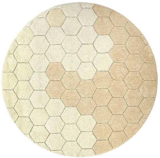 Lorena Canals Waschbarer Teppich Rund Bienenwabe, Gold von LorenaCanals