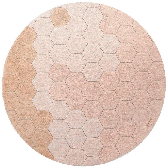 Lorena Canals Waschbarer Teppich Rund Bienenwabe, Rose von LorenaCanals