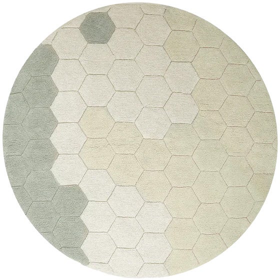 Lorena Canals Waschbarer Teppich Rund Bienenwabe, Salbeiblau von LorenaCanals