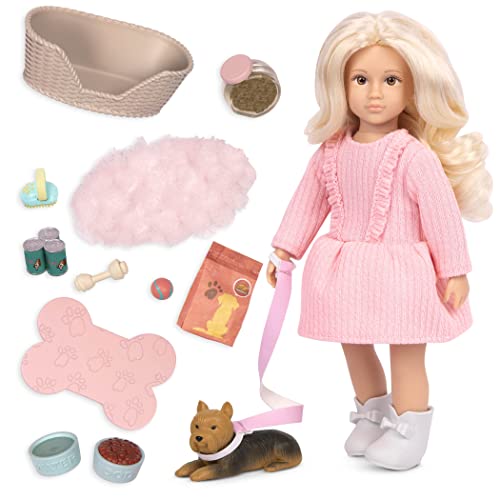 Küche Bett Lori Puppe und Puppenhaus Set – Mini Puppe 15 cm mit Loft Terrasse – Spielzeug für Kinder ab 3 Jahre Puppenzubehör Möbel Puppenkleidung