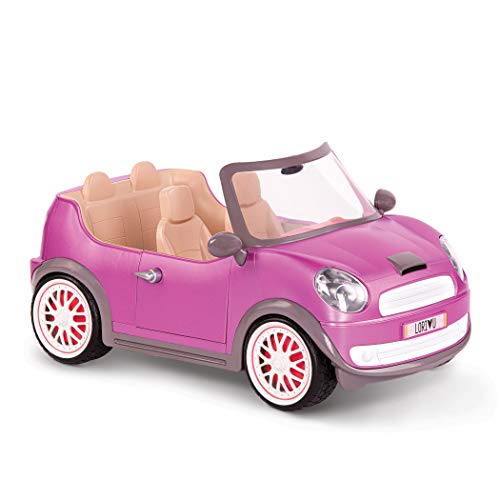 Lori LO37064Z Cabrio in pink, Zubehör für Puppe 15cm, Puppenauto, Fahrzeug, Mini Cooper, weiß, rosa, 4 Sitzer, Cabriolet, Auto Fahren, mobil, unterwegs, Mehrfarbig von Our Generation