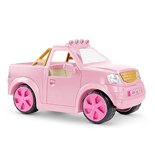 Lori LO37113C1Z Geländewagen Set, Zubehör für 15 cm Puppen – Auto Puppenzubehör mit Accessoires und mehr – Spielzeug für Kinder ab 3 Jahre, Rosa von Lori