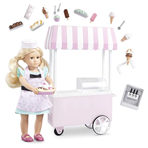 Lori – Kleine Puppe & Eisstand – 15 cm Mini Puppe mit blonden Haaren – mit Puppenzubehör & Puppenkleidung – Waffeln, Softeis, Eis am Stiel – Spielzeug für Kinder ab 3 Jahren – Evelinas Eiswagen Lori – Kleine Puppe & Eisstand – 15 cm Mini Puppe mit blonden Haaren – mit Puppenzubehör & Puppenkleidung – Waffeln, Softeis, Eis am Stiel – Spielzeug für Kinder ab 3 Jahren – Evelinas Eiswagen von Lori