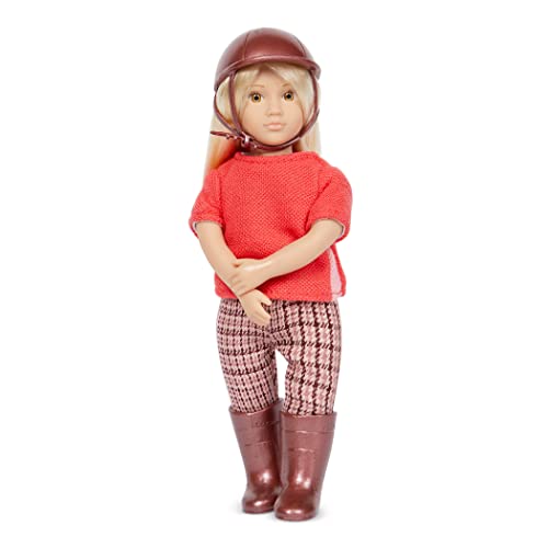 Lori Puppe Reiterin Briella – Mini Puppe 15 cm mit Puppenkleidung und blonden langen Haaren, Reithelm, Reiterstiefel – Spielzeug für Kinder ab 3 Jahre von Lori