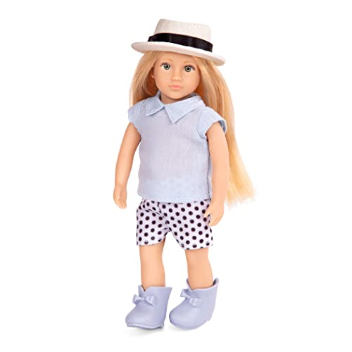 Lori Puppe Eliza – Mini Puppe 15 cm mit Puppenkleidung und blonden langen Haaren, Kleid, Stiefel – Spielzeug für Kinder ab 3 Jahre von Lori