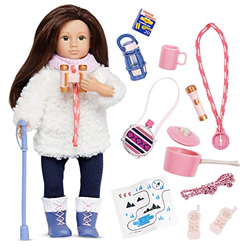 Lori Puppe Farah geht Wandern – Mini Puppe 15 cm mit Puppenkleidung, braunen Langen Haaren, Puppen Zubehör – Spielzeug für Kinder ab 3 Jahre von Lori