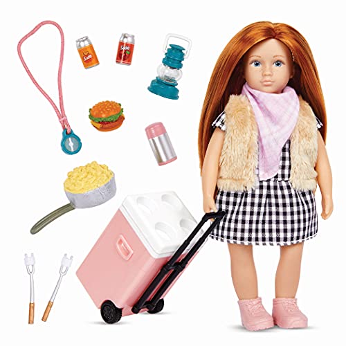 Lori LO31212Z Jessa geht Zelten – Mini 15 cm mit Puppenkleidung, roten Langen Haaren, Puppen Zubehör – Spielzeug für Kinder ab 3 Jahre, Bunt von Lori